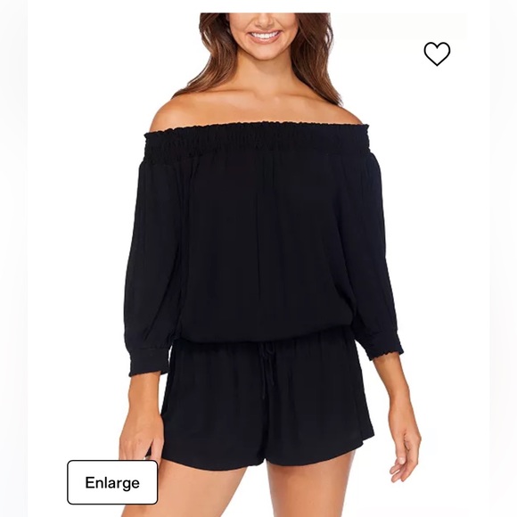 NWT JUNIORS RAISINS WEST COAST off the shoulder romper cover up . Size small - Picture 5 of 7